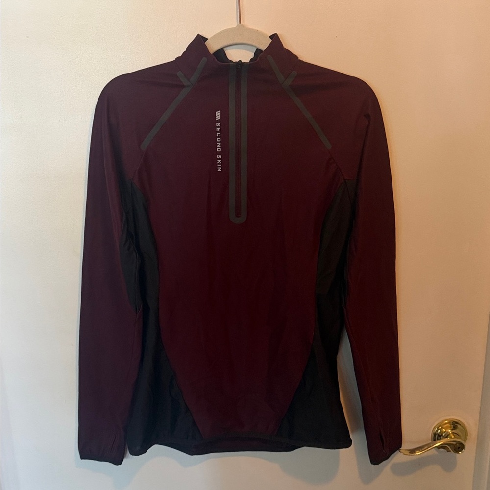 Second Skin Overalls Maroon and Black Top